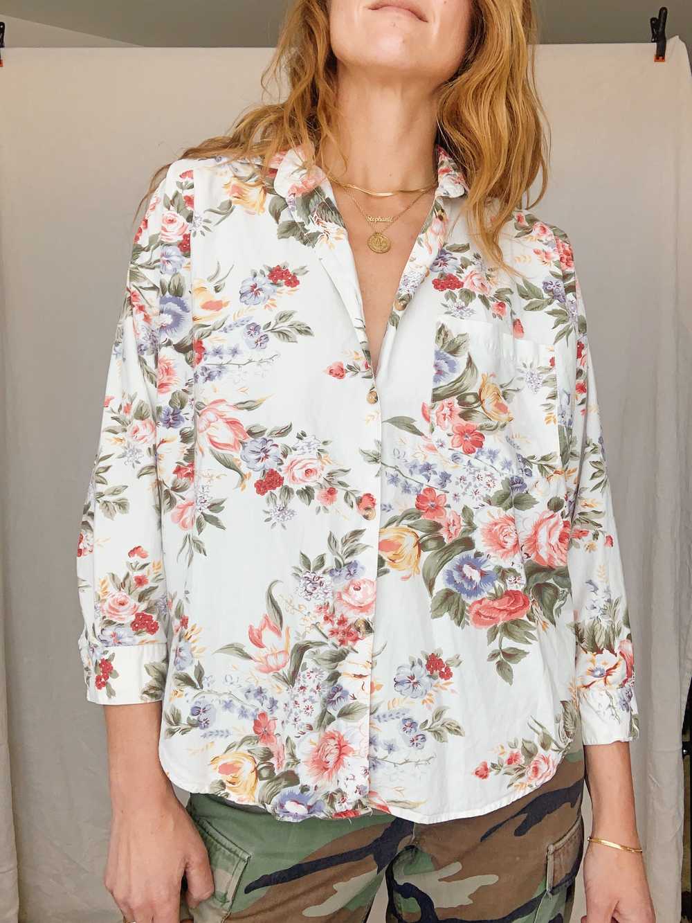 90s Country Floral Button Up Top - image 6