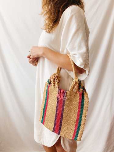 Woven Jute Stripe Bag