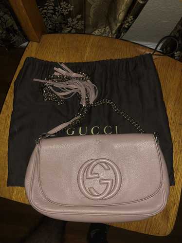 Gucci GUCCI Pebbled Calfskin Medium Soho Flap Cros