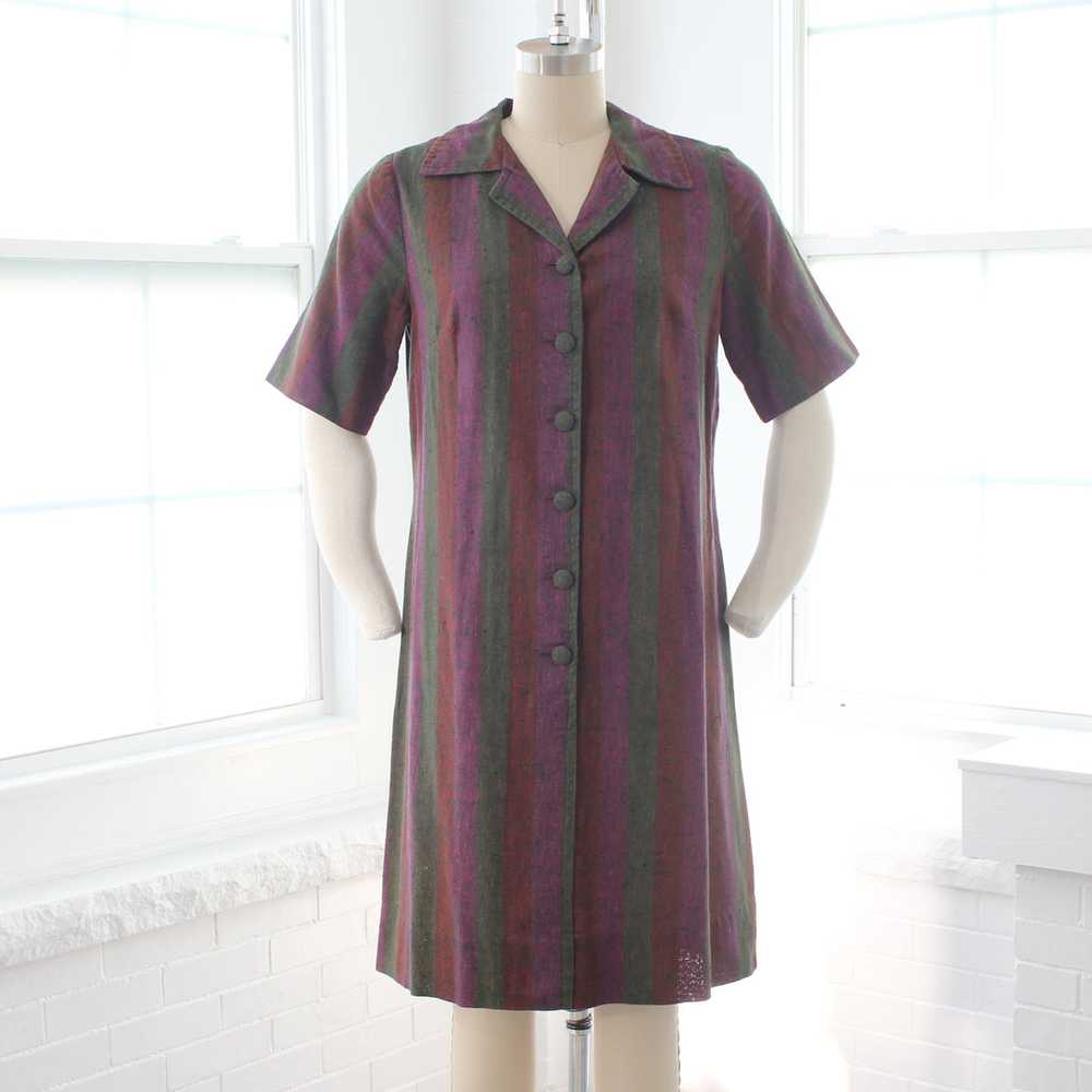 60s Linen Shift Dress - image 1