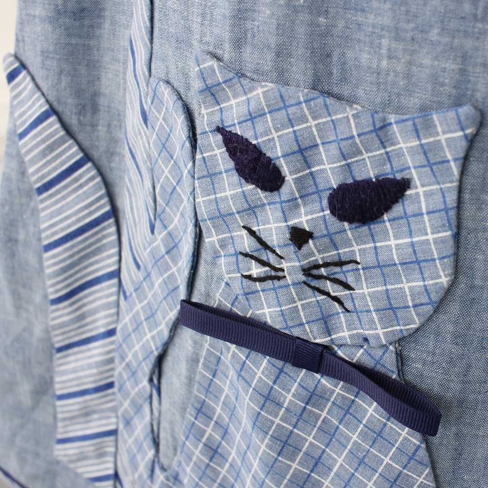 70s Chambray Cat Wrap Skirt - image 5