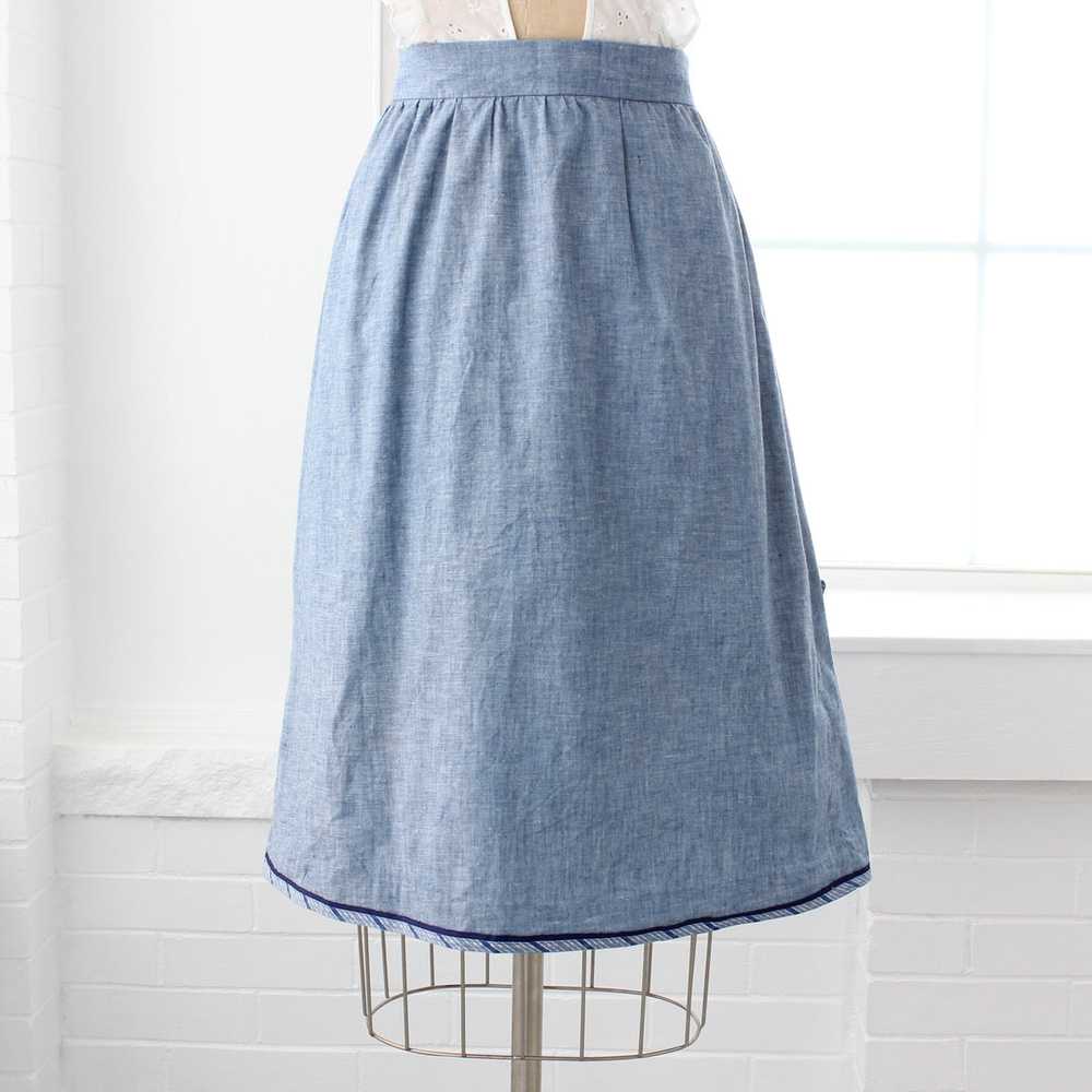 70s Chambray Cat Wrap Skirt - image 8