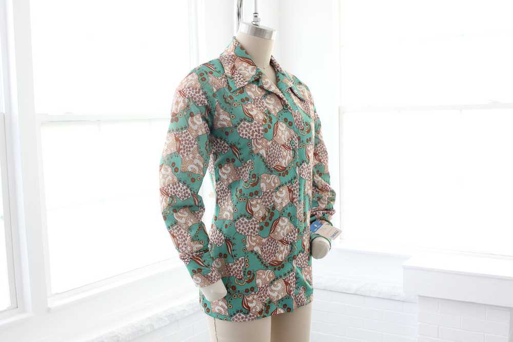 70s NOS Psychedelic Blouse - image 2