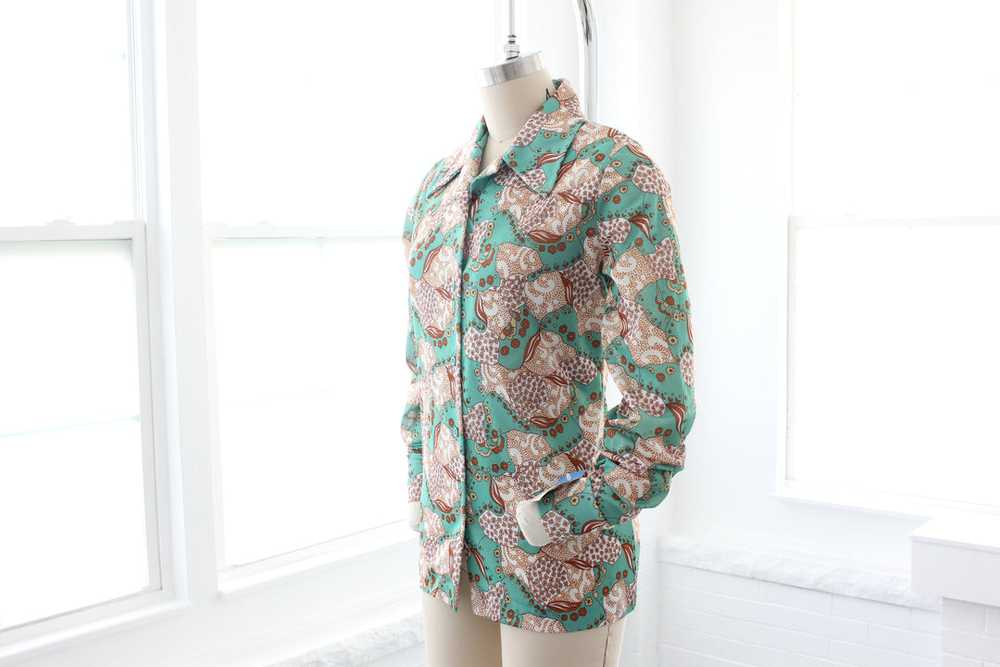 70s NOS Psychedelic Blouse - image 3