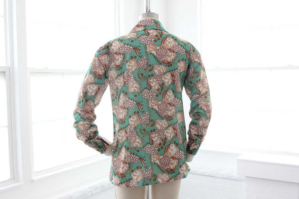 70s NOS Psychedelic Blouse - image 4