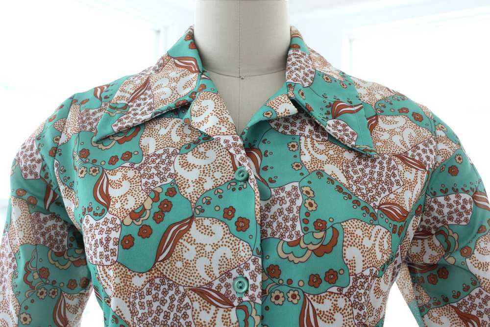 70s NOS Psychedelic Blouse - image 5