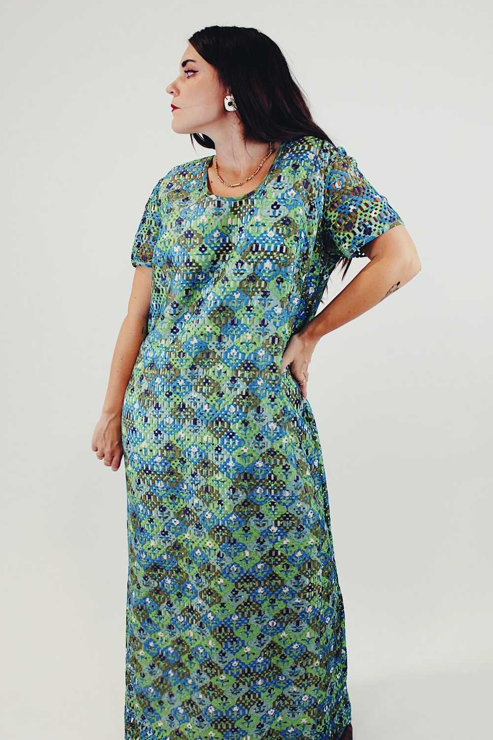 Short Sleeve Printed Maxi Dress - image 2
