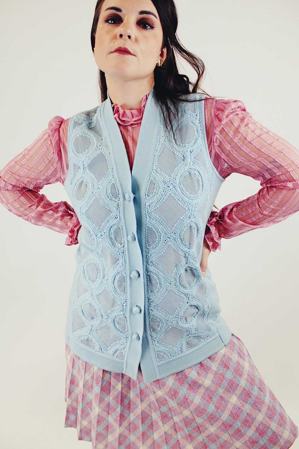 Knit and Suede Paneled Vest - image 3