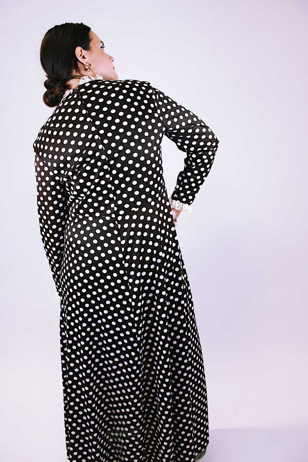 Long Sleeve Polka Dot Maxi Dress - image 3
