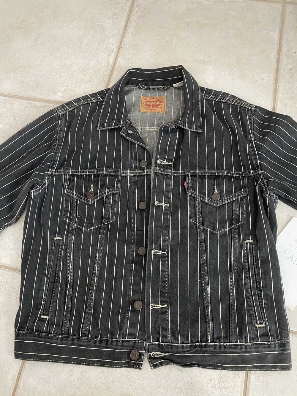 Levi's × Supreme Pinstripe Trucker Jacket - image 1