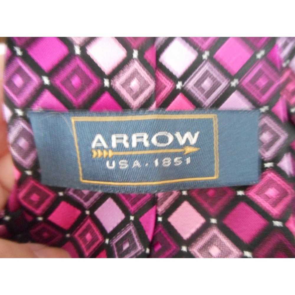 Arrow Vintage 100% silk Arrow Purple Pink geometr… - image 2