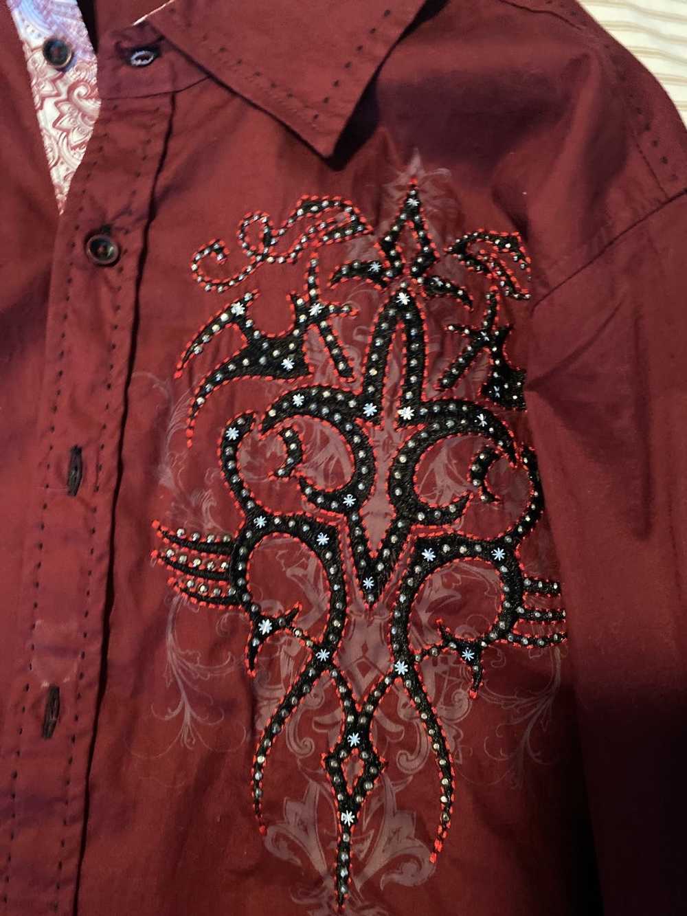 Vintage Red Victourious Long Sleeve Button Up - image 2