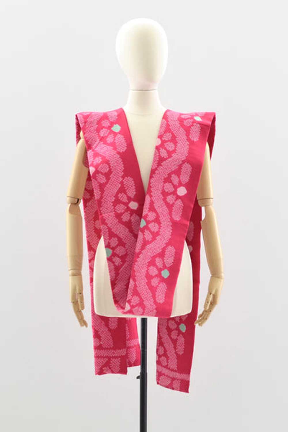 Vintage Pink Shibori Obi - image 3
