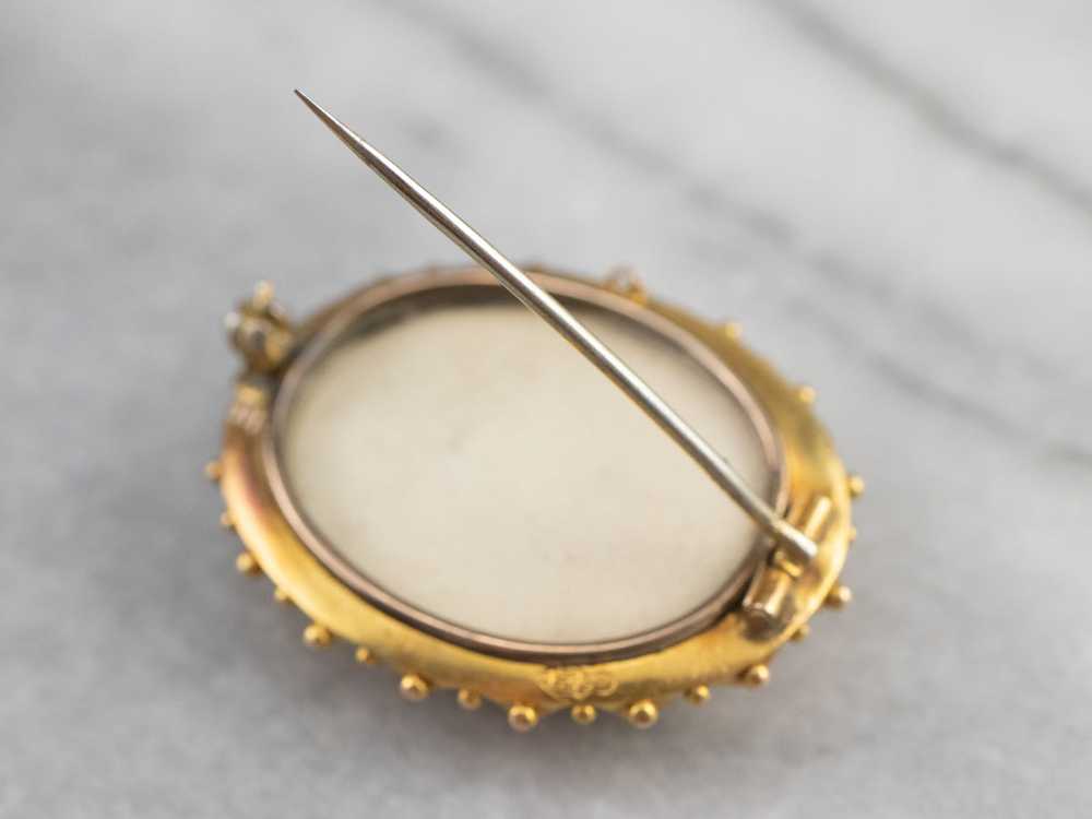 Victorian Diamond Gold Brooch Locket - image 10