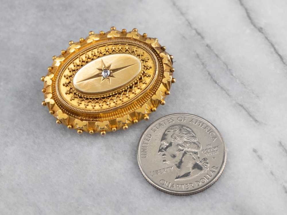 Victorian Diamond Gold Brooch Locket - image 6