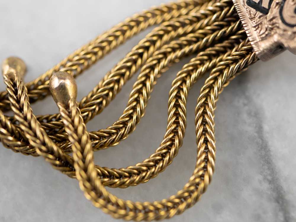 Victorian Gold Tassel Pendant Chain Necklace - image 5