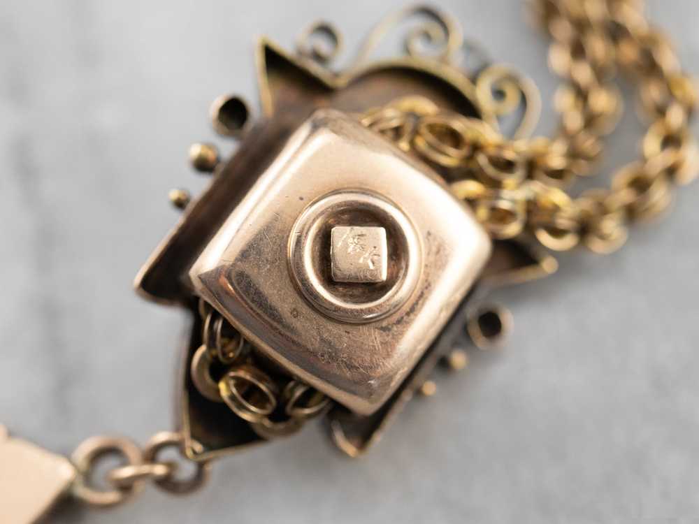Victorian Gold Tassel Pendant Chain Necklace - image 7