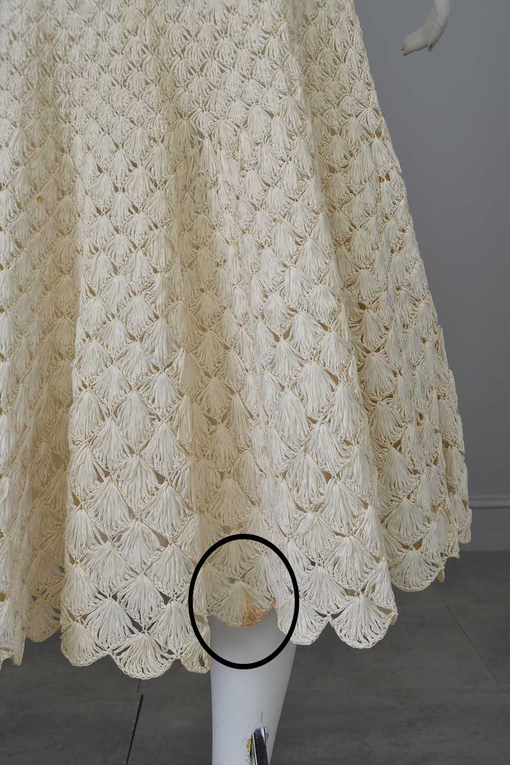 1950s Pearl Woven Raffia Full Skirt - image 10