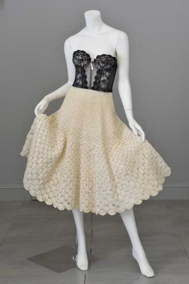 1950s Pearl Woven Raffia Full Skirt - image 1