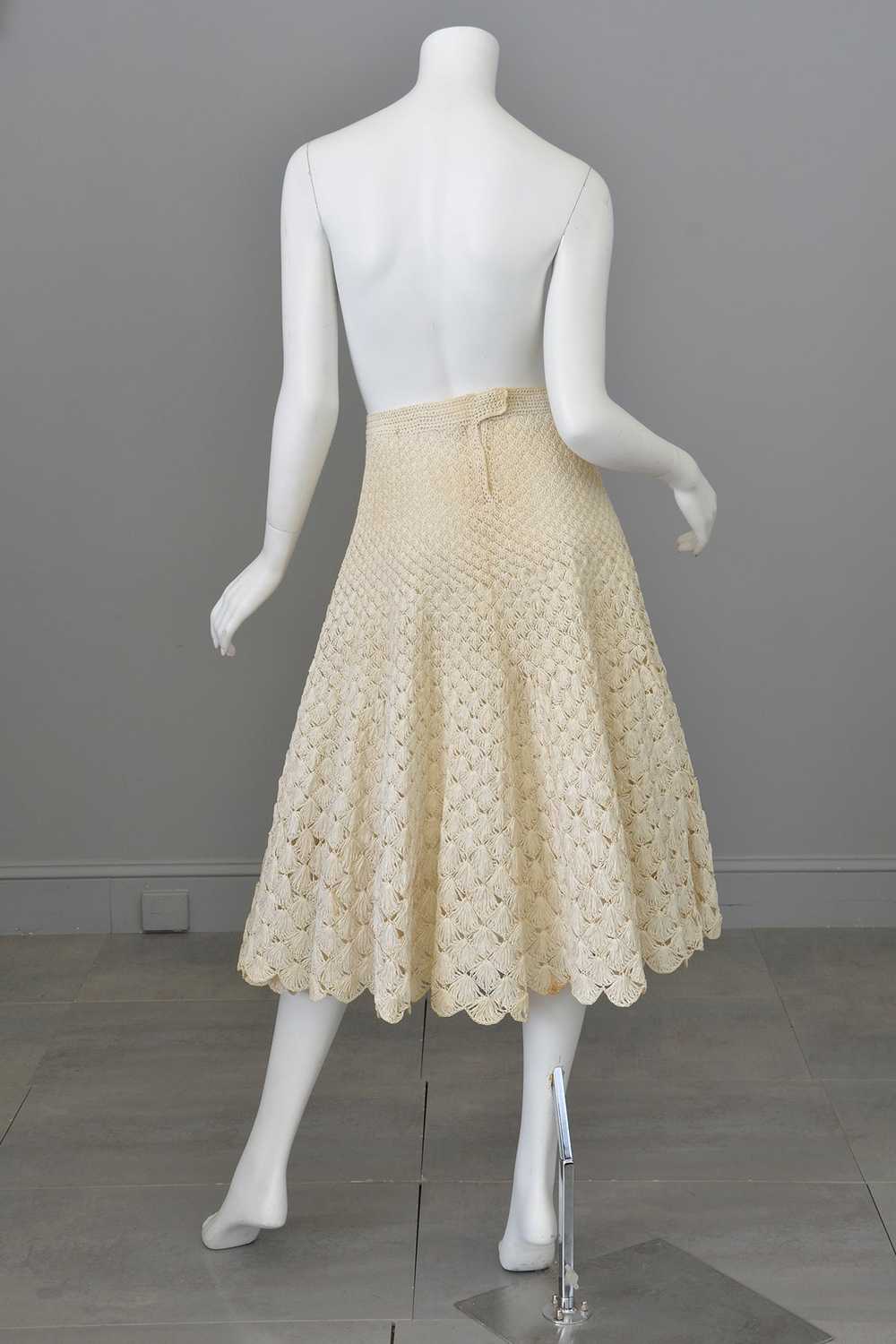 1950s Pearl Woven Raffia Full Skirt - image 4