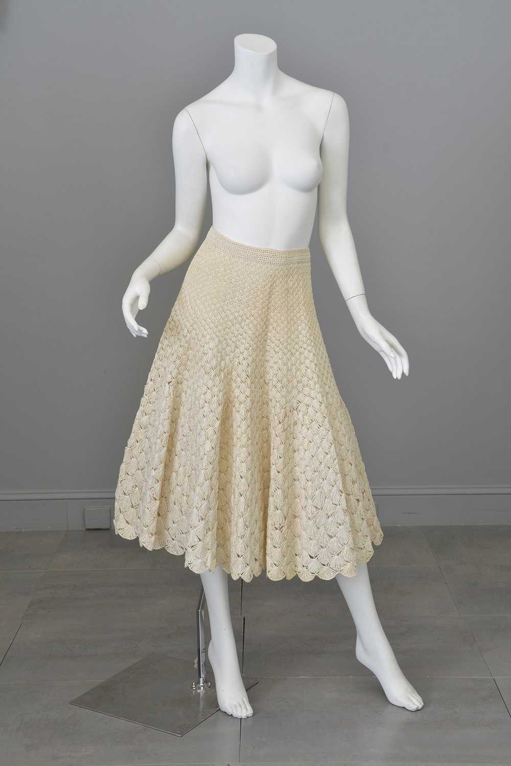 1950s Pearl Woven Raffia Full Skirt - image 5