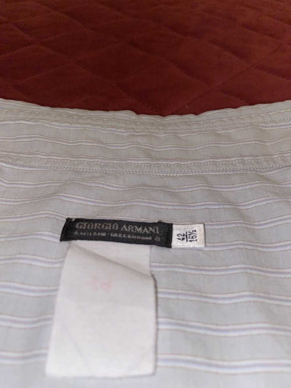 Giorgio Armani Front Pocket Seersucker Striped Sh… - image 7
