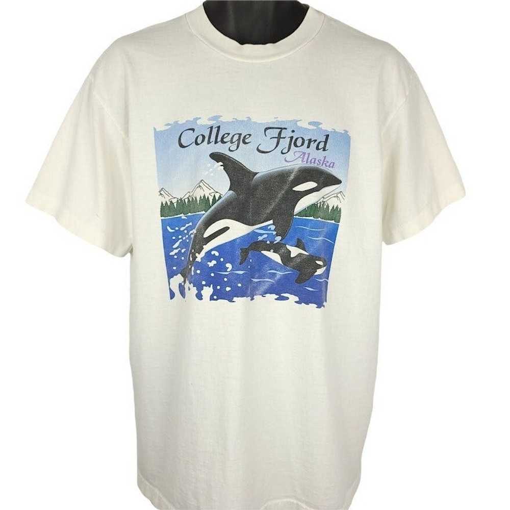 Vintage Killer Whale T Shirt Vintage 90s College … - image 1