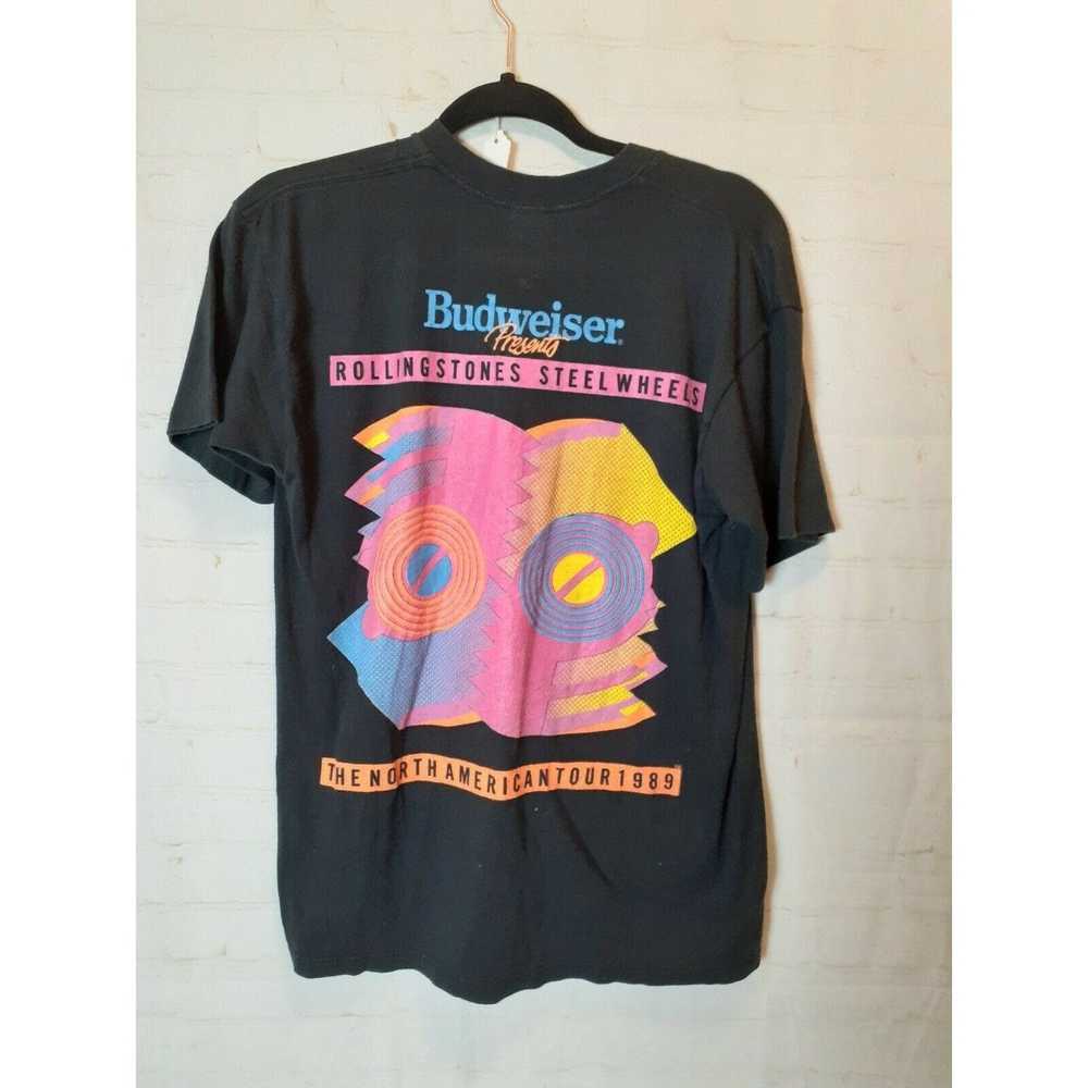 Vintage Vintage 1989 Rolling Stones Black T shirt… - image 4