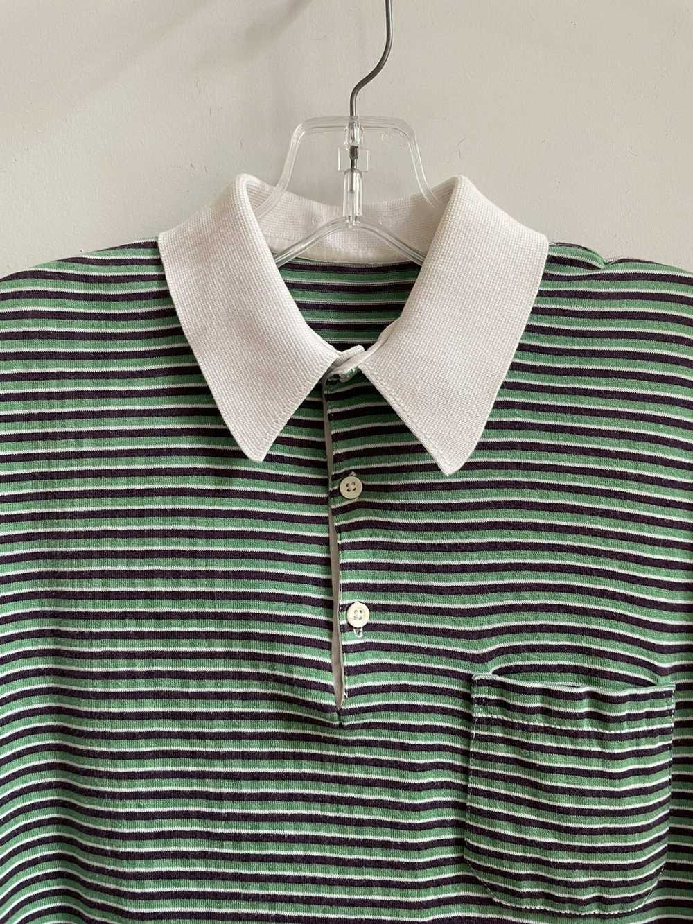 John Smedley × Vintage Stripe Polo Shirt Sweater … - image 2