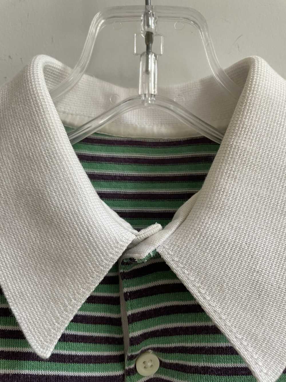 John Smedley × Vintage Stripe Polo Shirt Sweater … - image 3