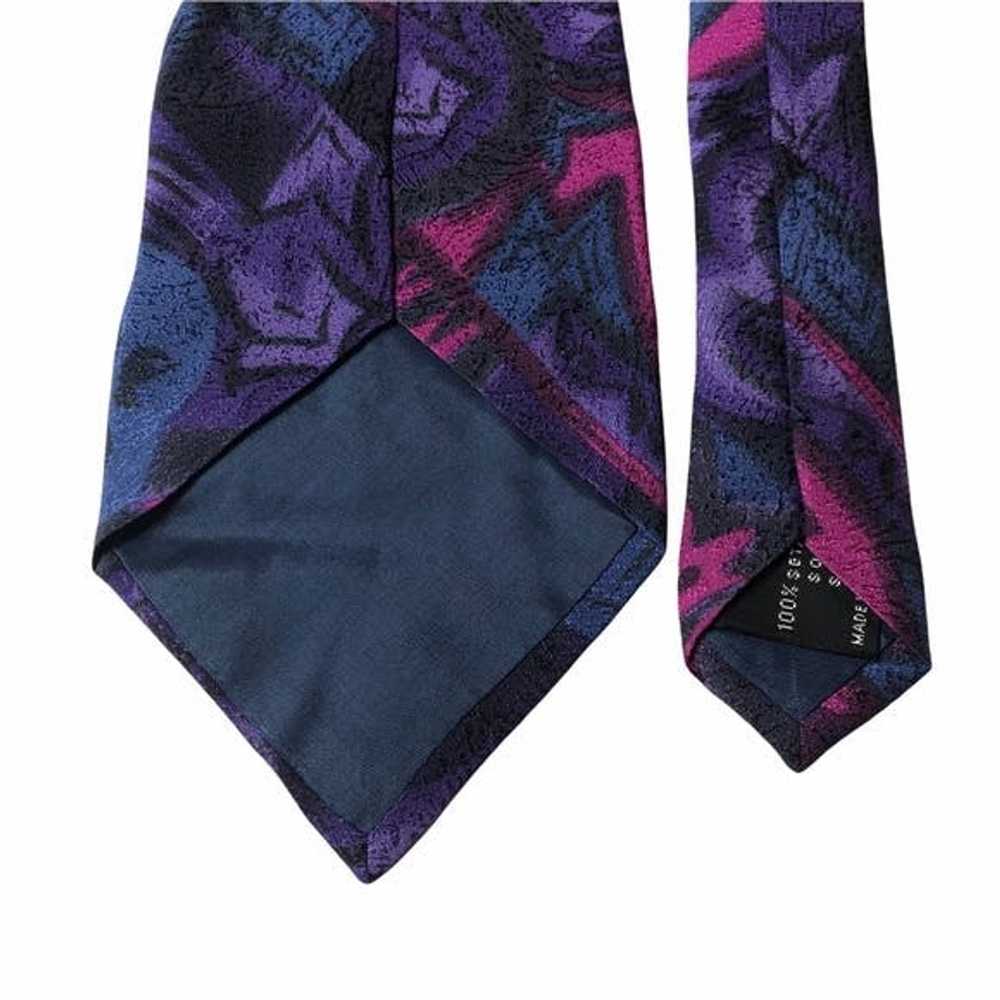 Missoni MISSONI Cravatte Purple Fleur de Lys Silk… - image 3