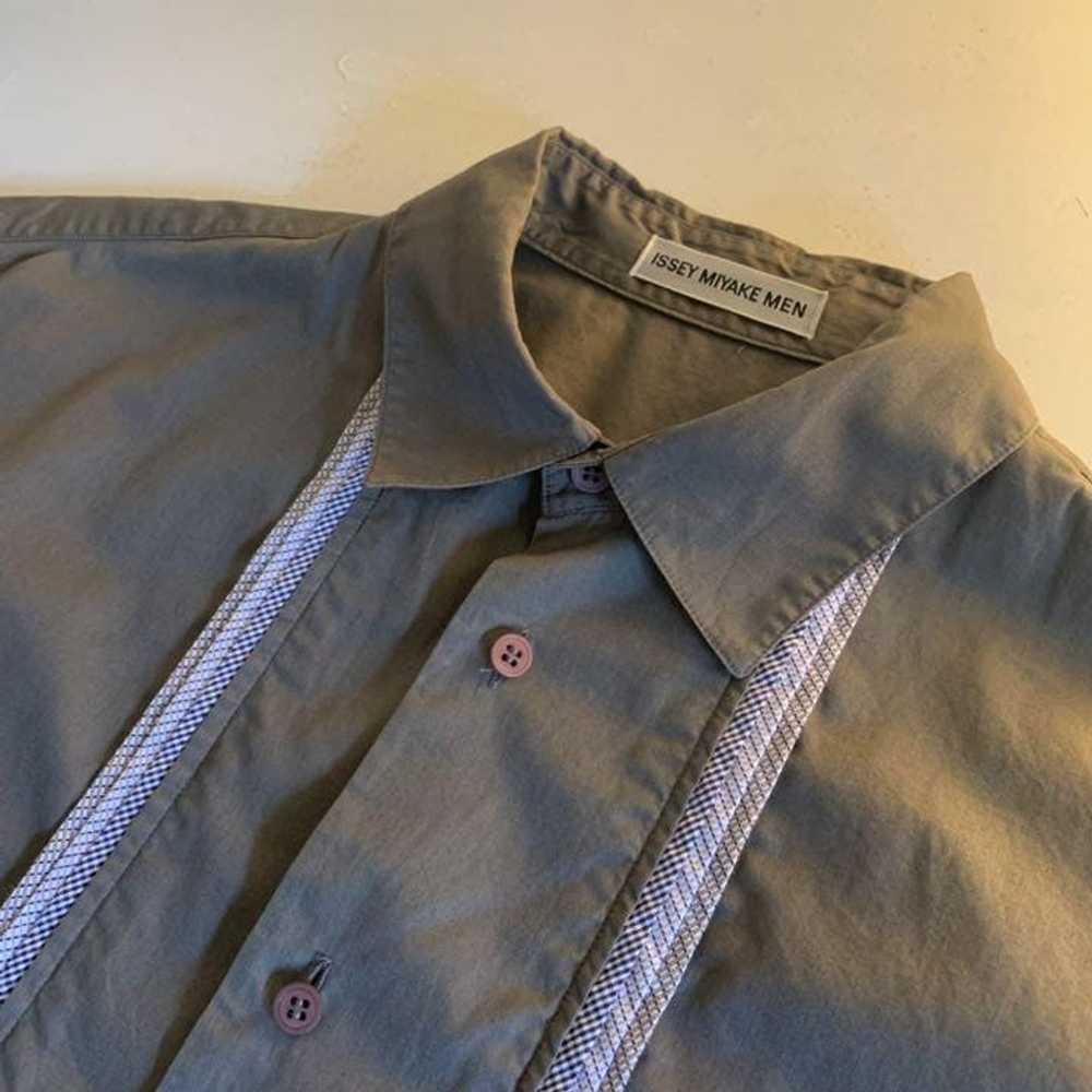 Issey Miyake Pleated Stripe Button Up Shirt - image 2