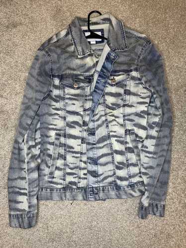 Streetwear Tiger striped medium denim wash jacket - image 1