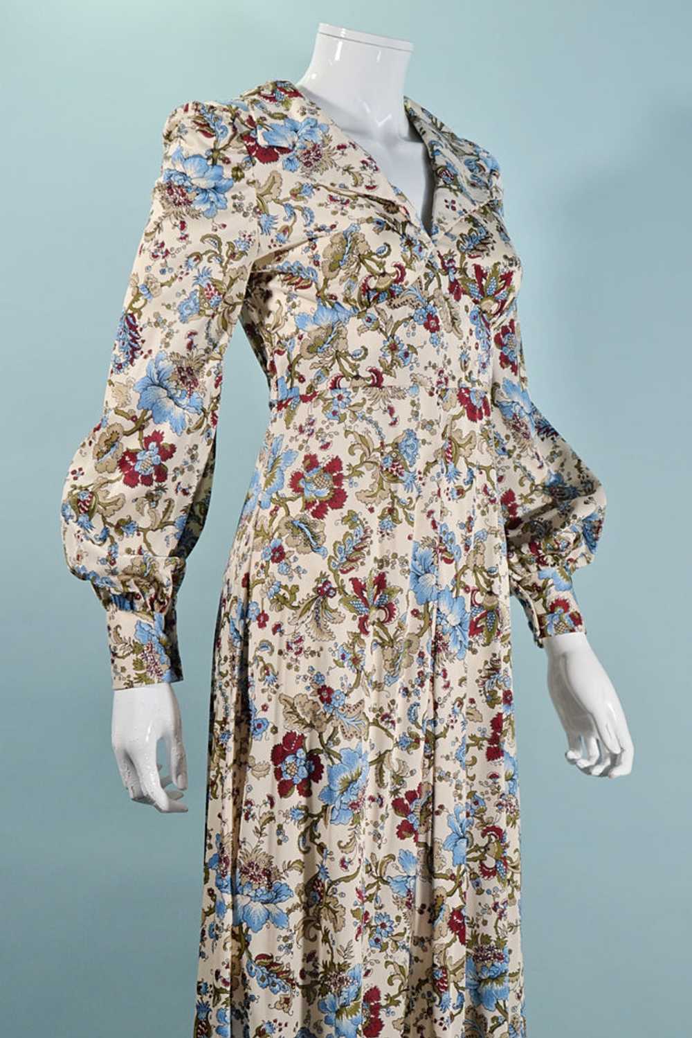 Vintage 60s Floral Print Cottagecore Maxi Dress S - image 6