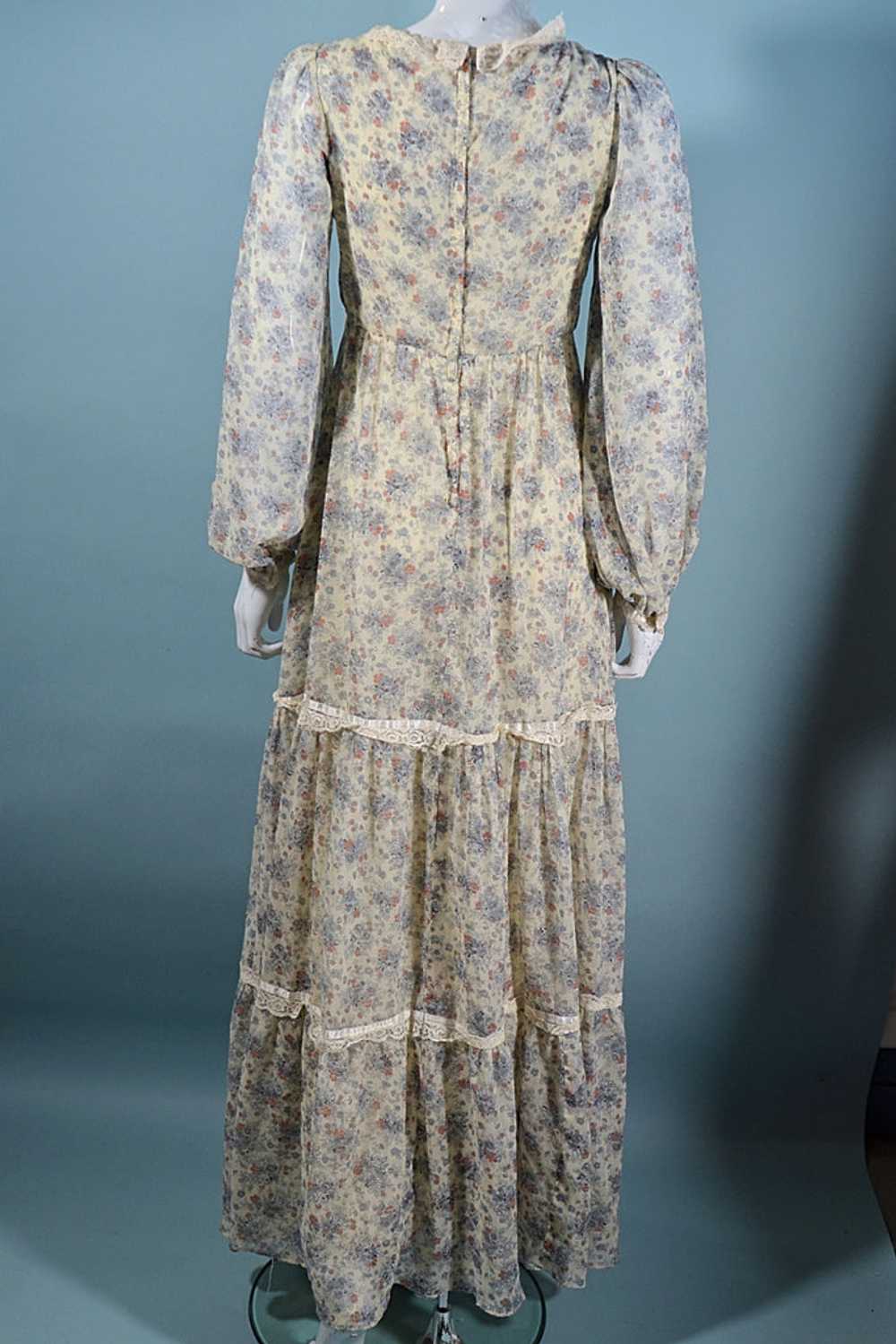 Vintage 70S Prairie Maxi Dress, Cottagecore Flora… - image 8