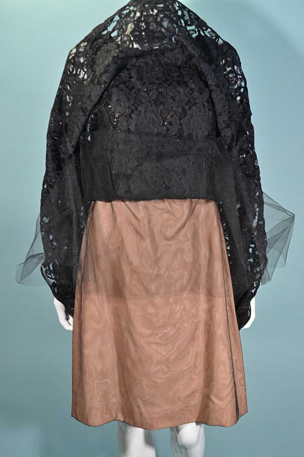 1960s Black Lace Sequin Dress, Soutache Ribbon De… - image 10