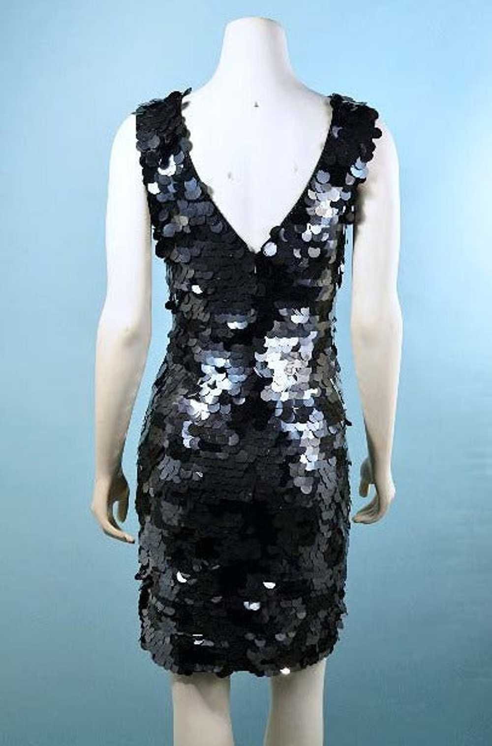 90s Black Sequin/Beaded Cocktail Party Dress, Bla… - image 2