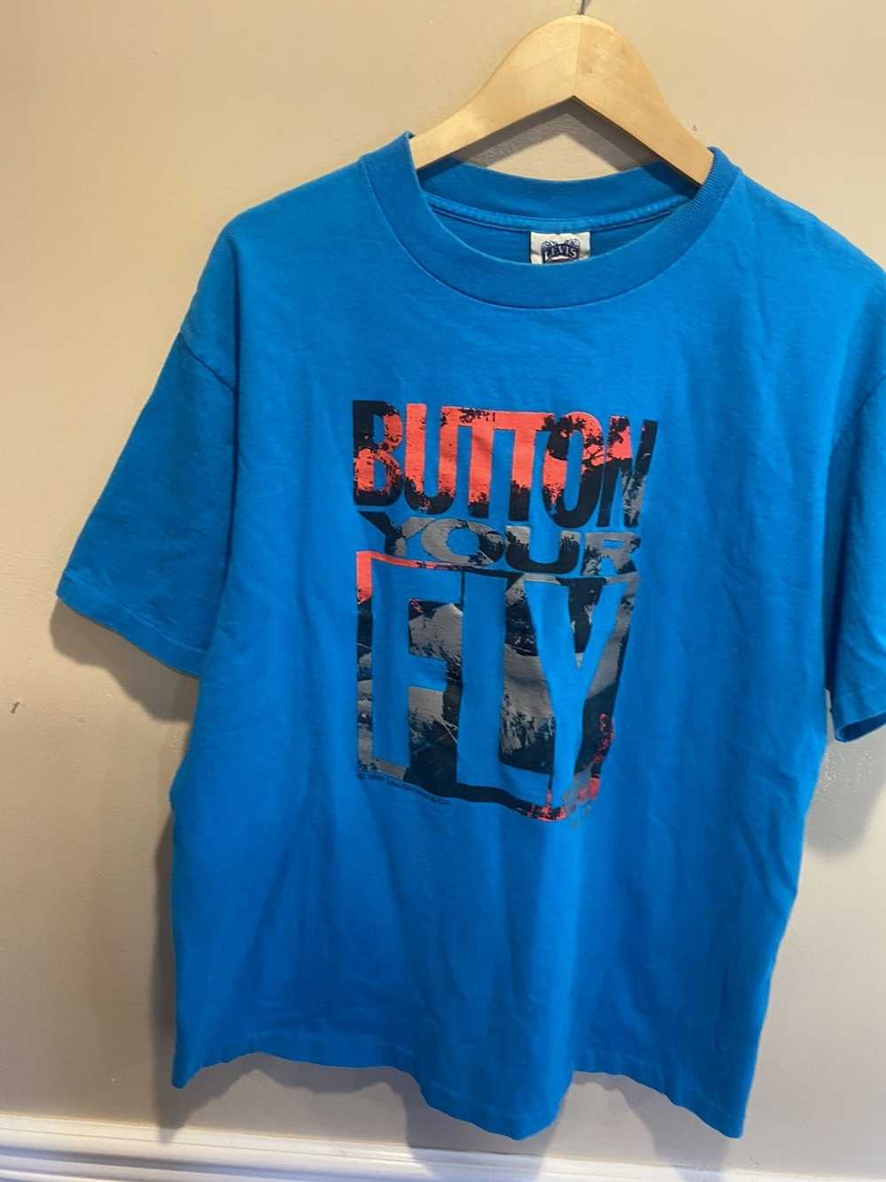 Levi's Vintage levis 501 denim promo tee blue lar… - image 2