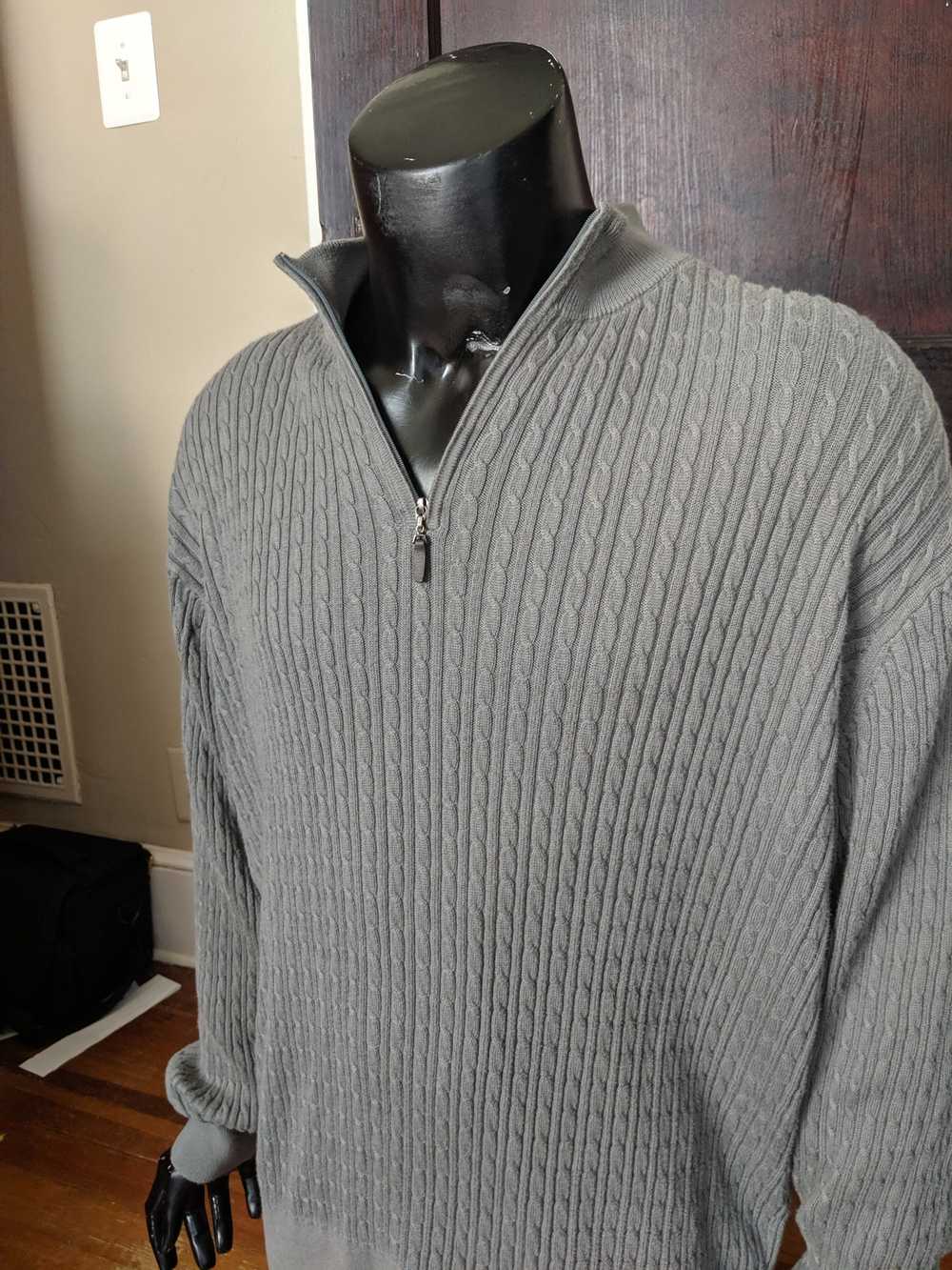 Pendleton Grey 1/4 zip cable knit sweater - image 1
