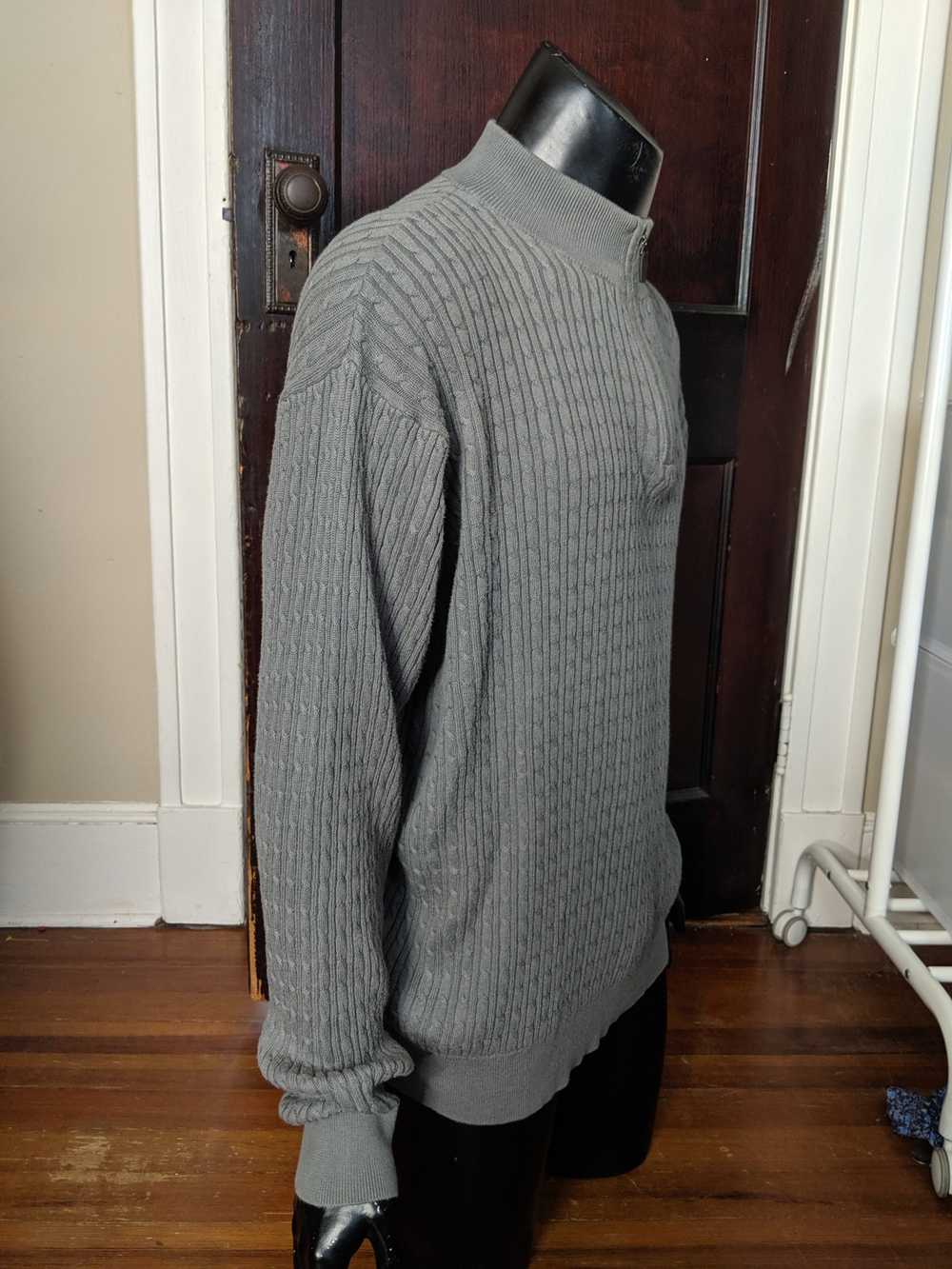 Pendleton Grey 1/4 zip cable knit sweater - image 4