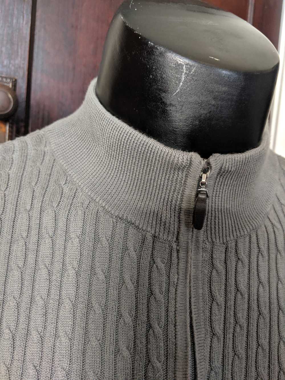 Pendleton Grey 1/4 zip cable knit sweater - image 6