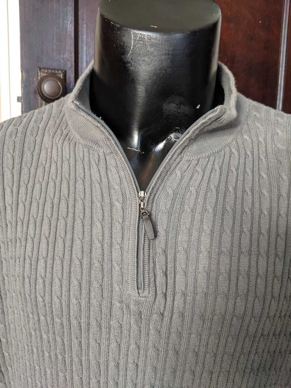 Pendleton Grey 1/4 zip cable knit sweater - image 7