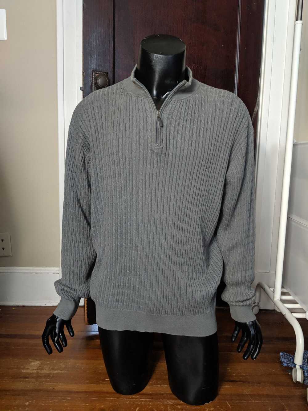 Pendleton Grey 1/4 zip cable knit sweater - image 8