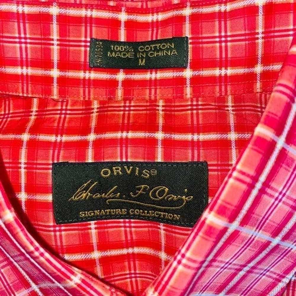 Orvis Orvis Salmon Pink Orange Plaid Button Down … - image 5