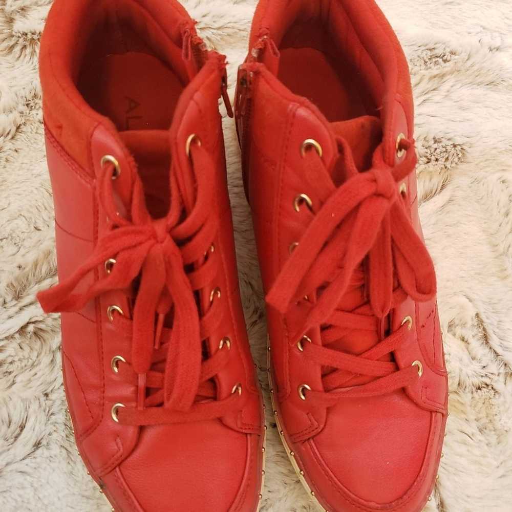 Aldo ALDO RED ATHELTIC TENNIS SHOE SIZE 7.5 - image 2