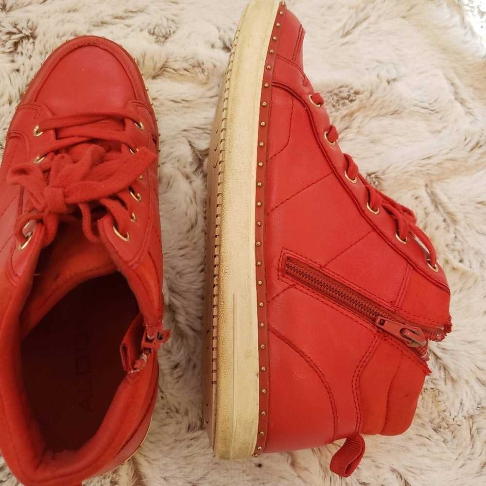 Aldo ALDO RED ATHELTIC TENNIS SHOE SIZE 7.5 - image 7