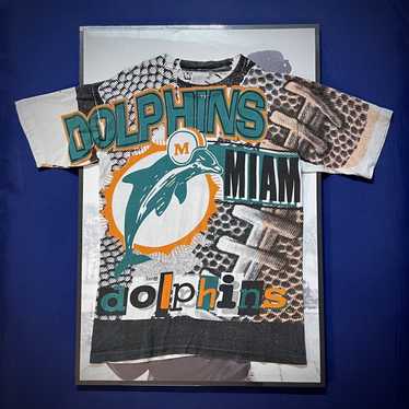 Miami Dolphins Magic Johnson AOP Vintage Single Stitch T-Shirt Men L 🐬