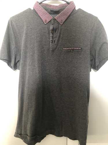 Ted Baker Dark Grey Patterned Polo