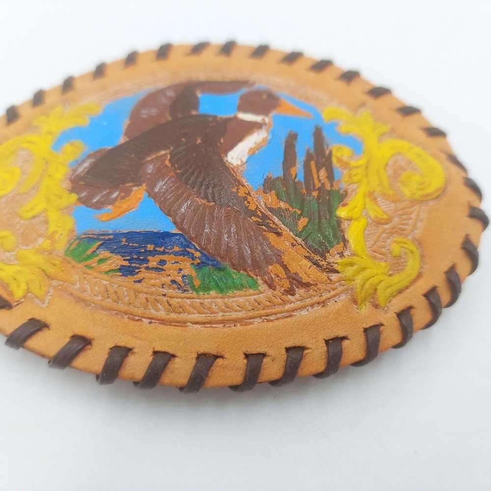 Other Flying Duck Belt Buckle Tan Leather Vintage… - image 5