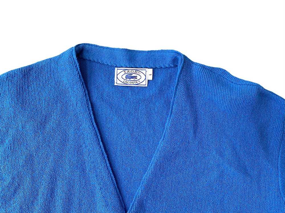 70s Vintage Lacoste/Izod Blue Cardigan (Mens sz L) - image 3